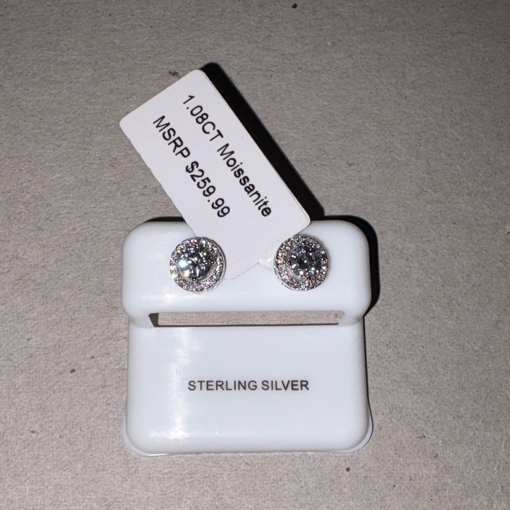 Sterling Silver Moissanite Stud Earrings